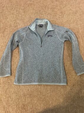 Patagonia Light Blue Heather 1/4 Zip Turtleneck Fleece Pullover